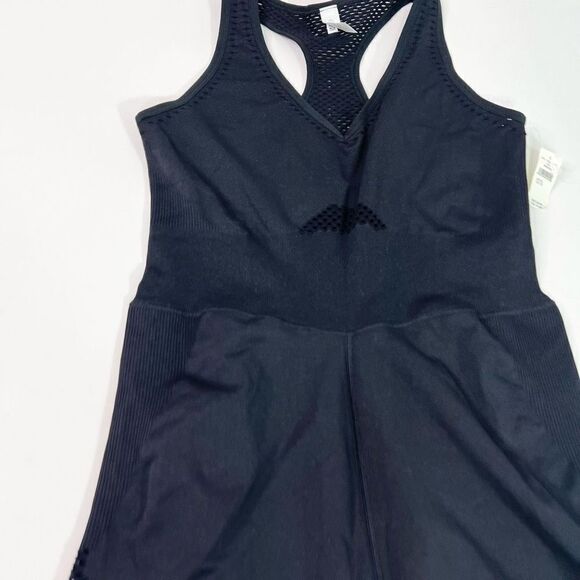 Aerie Romper Playsuit Womens XL Black Mesh Seamless Racerback Sleeveless NWT - Picture 4 of 11